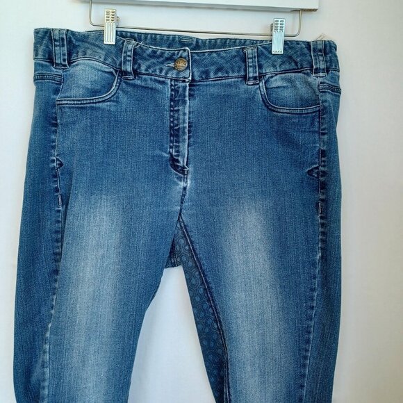 Ariat Riding Britches Blue Denim Jeans Straight Leg Jogger Womens size 36 Reg - Picture 8 of 14